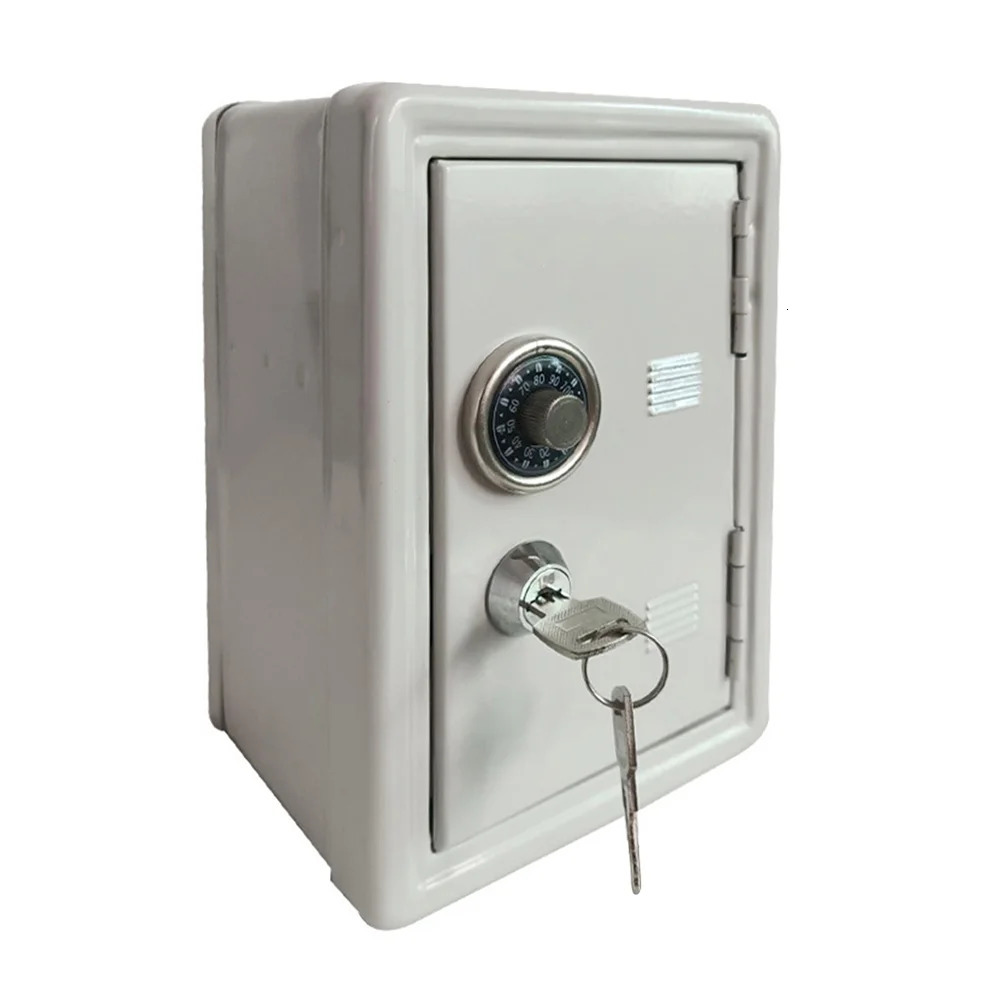 1PC Miniature Metal Safe Box Creative Iron Piggy Bank Mini Strongbox Shape Saving Pot Desktop Money Box Ornaments for Home 240118