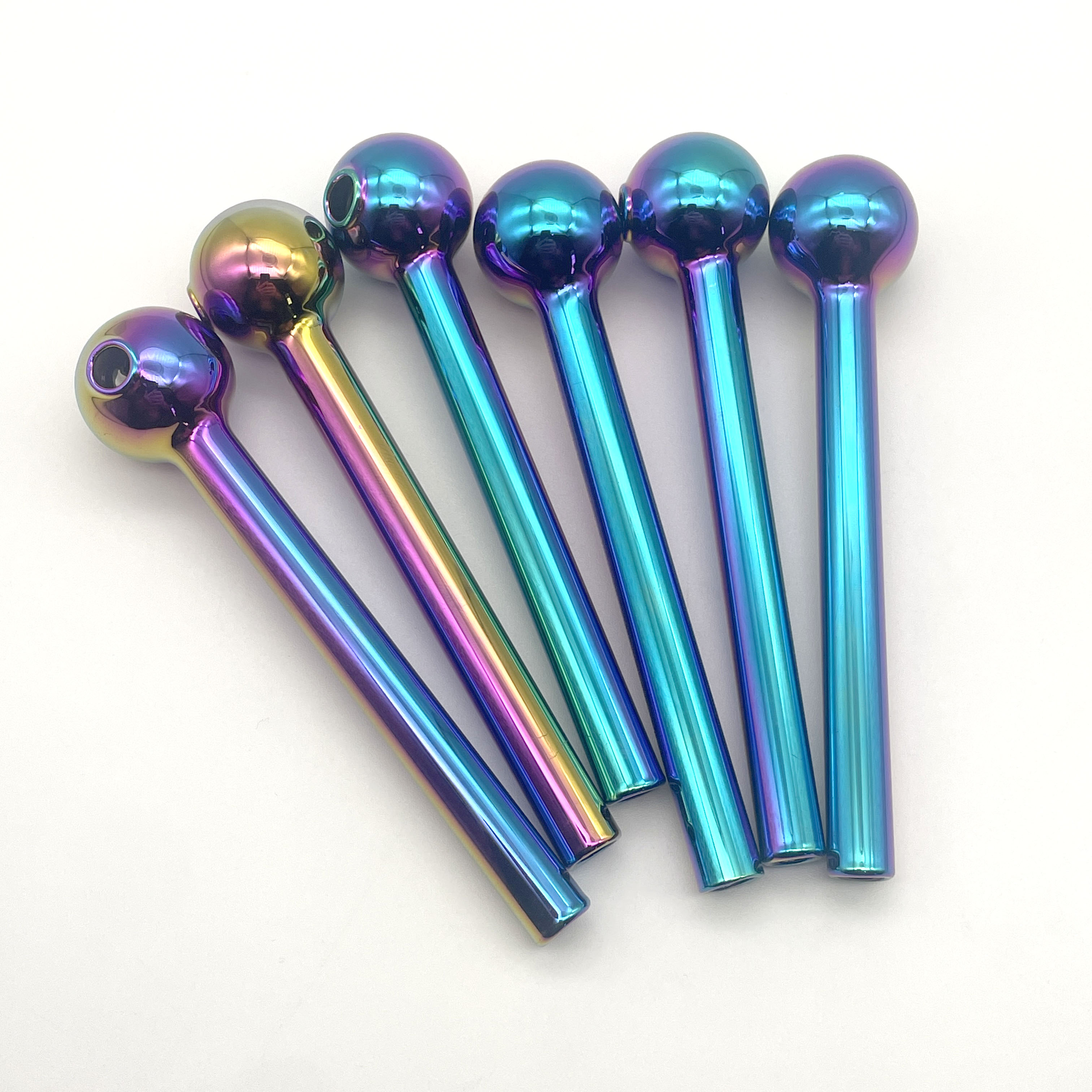 Titanium Plating Color Mini Glass Oil Burner Pipe ART Smoking water pipes Bubbler Water Hand Tobacco