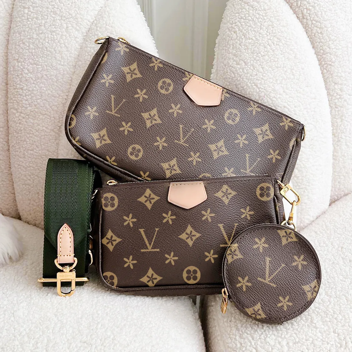 MULTI POCHETTE ACCESSORIES Wallet Designer bag M44840 Womens men Genuine Leather hand bag Shoulder chain half moon Totes Underarm Clutch bags Luxury Cross Body bags