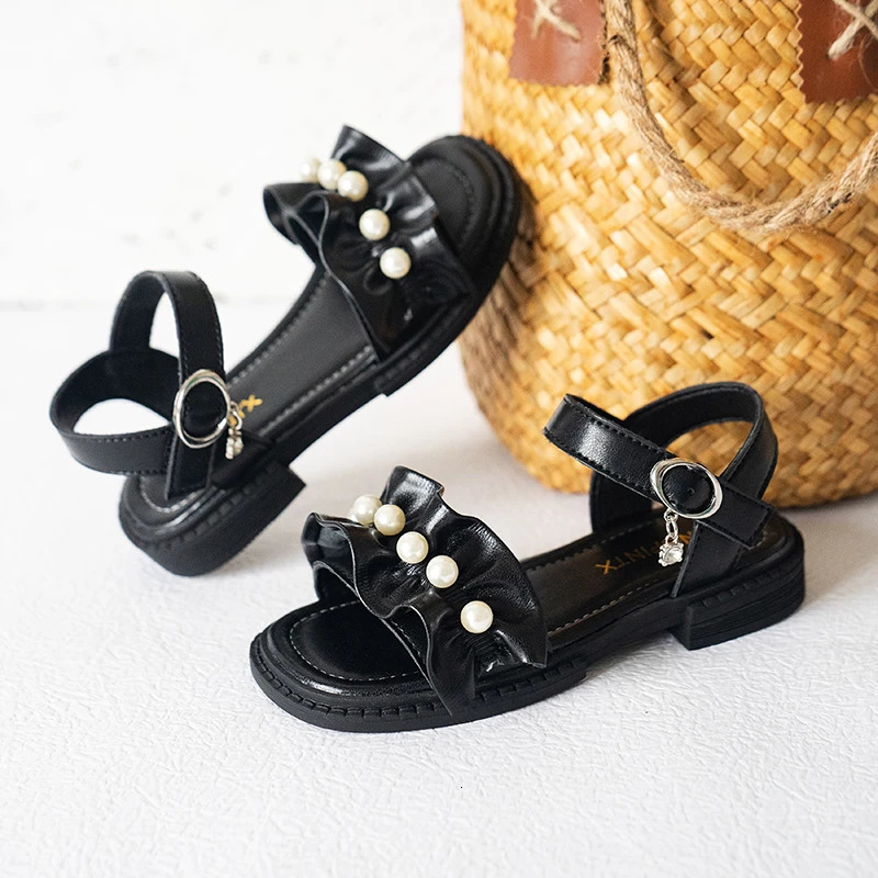 XZVZ Girls Sandals Fashion Girl Princess Shoes Non-slip Lightweight Summer Children's Sandals Soft Comfortable PU Upper Shoes 240118