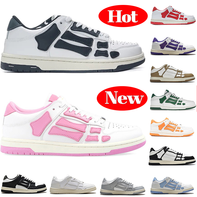 Skel sneakers women Designer shoes men bone runner skeleton sneaker skel Genuine Leather women platform shoe Leather Bones applique mens Womens Casual trainers