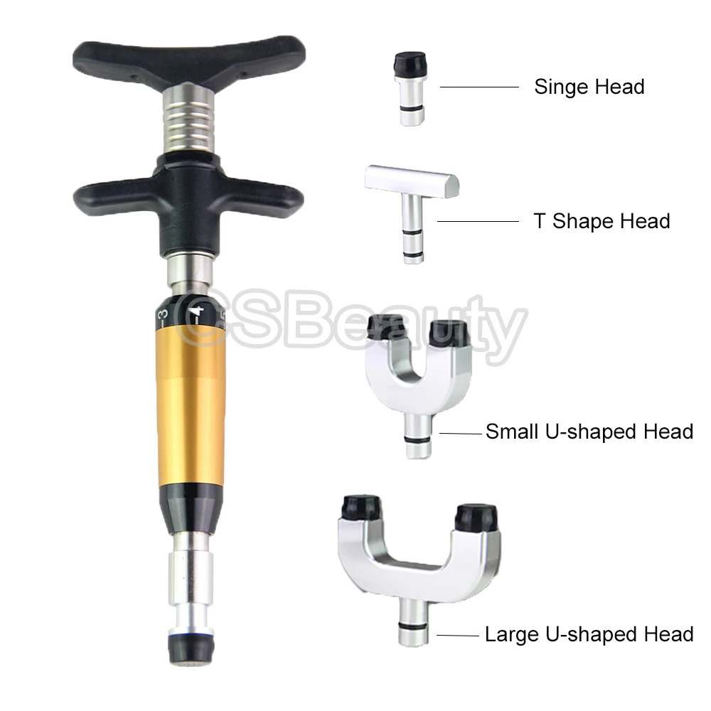 Chiropractic Adjustment Tool Spine 6 Levels 4 Heads Therapy Adjust Vertebration Tools Massager Manual Gun Set 240118