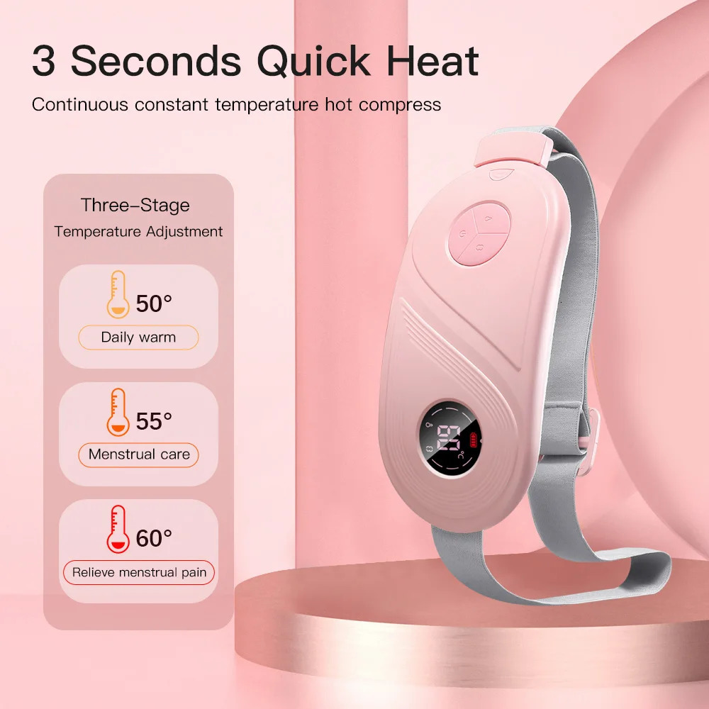 2024 Electric Heating Waist Abdominal Massager for Women Fast Heat Vibrating Waistband Menstrual Period Relief Belt Care 240118