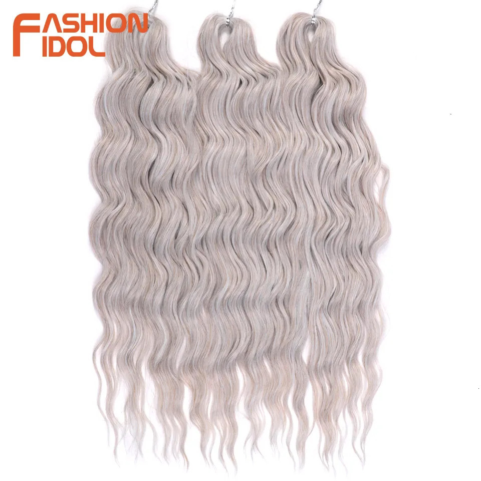 Anna Hair Synthetic Loose Deep Wave Braiding Hair s 24 Inch Water Wave Braid Hair Ombre Blonde Twist Crochet Curly Hair 240118