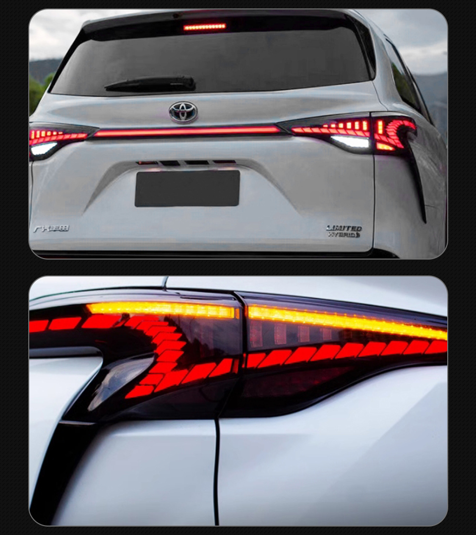 LED Tail Lights for Toyota Sienna Tail Light 20 21-2023 Tail Lamp Brake Reverse Dynamic Turn Signal Rear Through Lamp