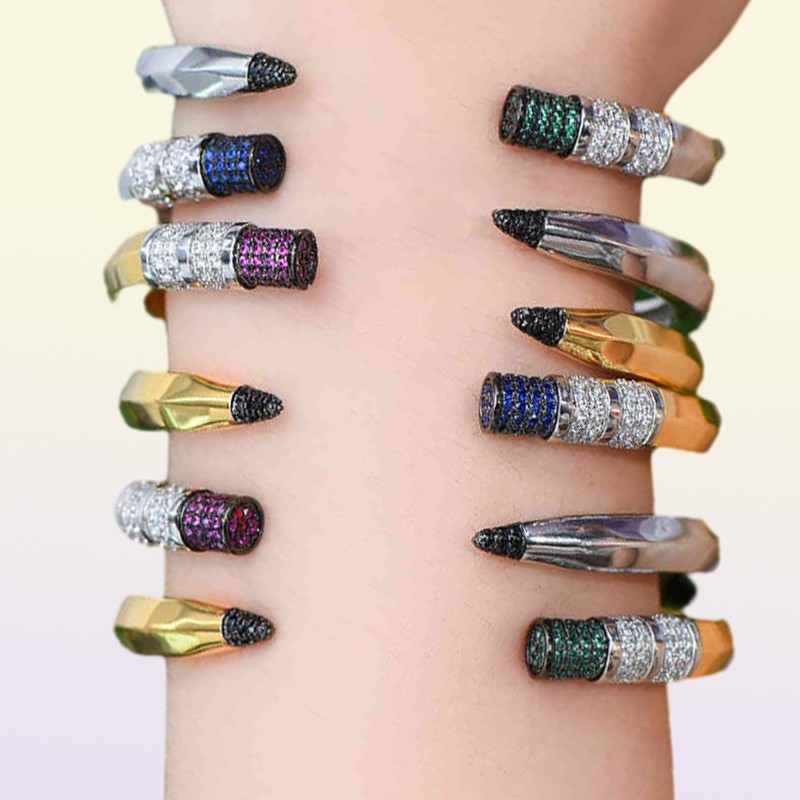 Luxury Designer Jewelry GODKI Trendy Pencil Designs Bangle Cuff for woman man For Women Wedding Full Cubic Zircon Crystal CZ Dubai Sier Color Party Br