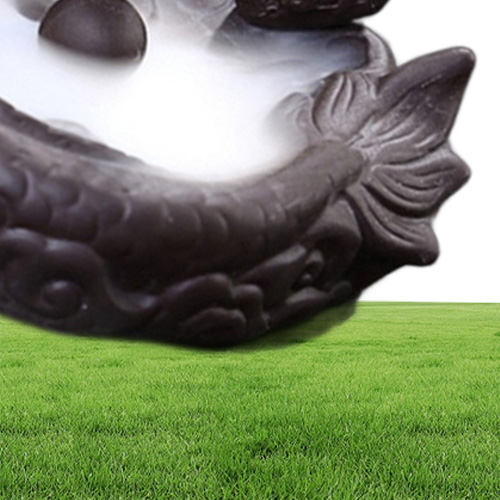 FBIL Dragon Cone Incense Burner Purple sand Backflow Dragon Smoke Holder quotDragon Pondquot coffee 105 x 11 x 10cm1740740