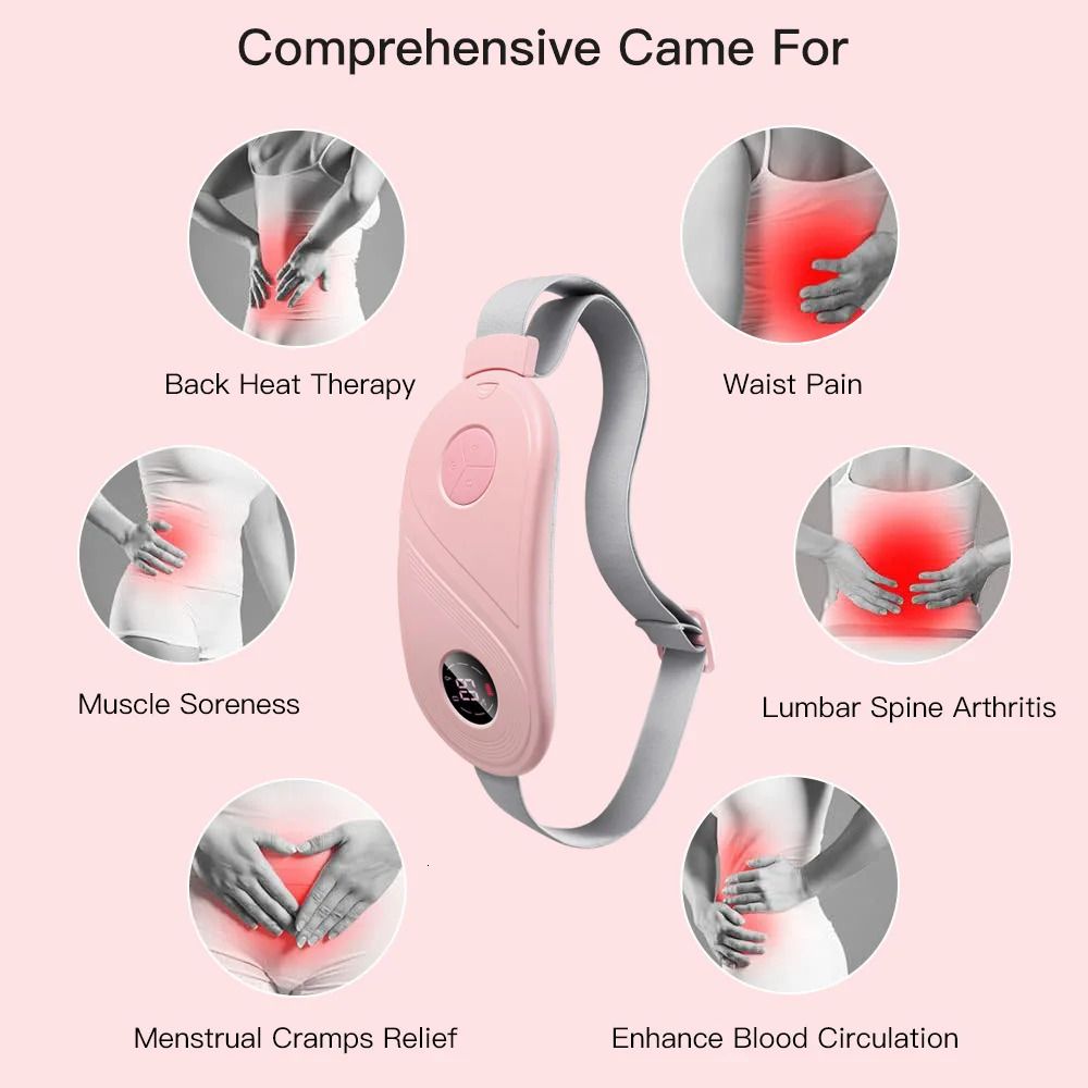 2024 Electric Heating Waist Abdominal Massager for Women Fast Heat Vibrating Waistband Menstrual Period Relief Belt Care 240118