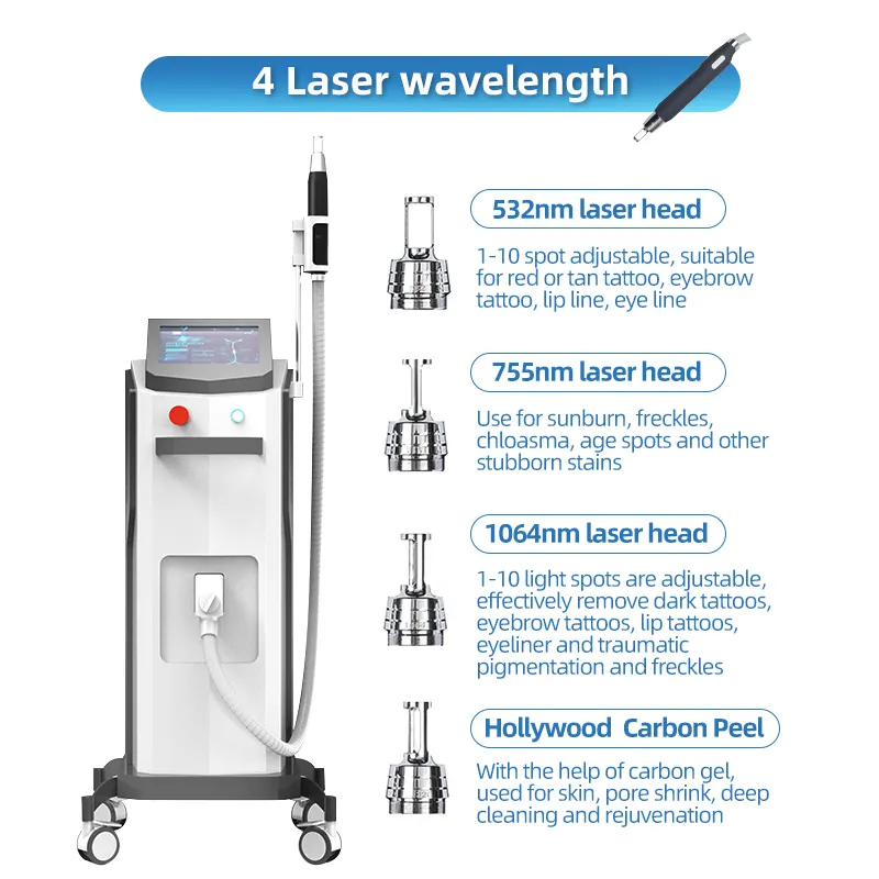 Picosecond Laser Tattoo Removal Black Doll Treatment Skin Brightening Wrinkle Freckle Remove Nd Yag Picolaser Machine with Immediate Result