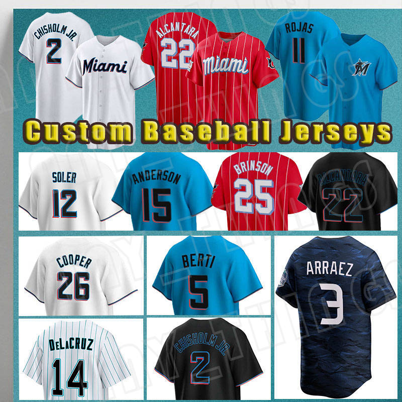 2 Jazz Chisholm Jr. Baseball 3 Luis Arraez Jerseys 12 Jorge Soler Marlins Bryan De La Cruz Sandy Alcantara Jesus Sanchez Nick Fortes Miami Avisail Garcia Jesus Luzardo