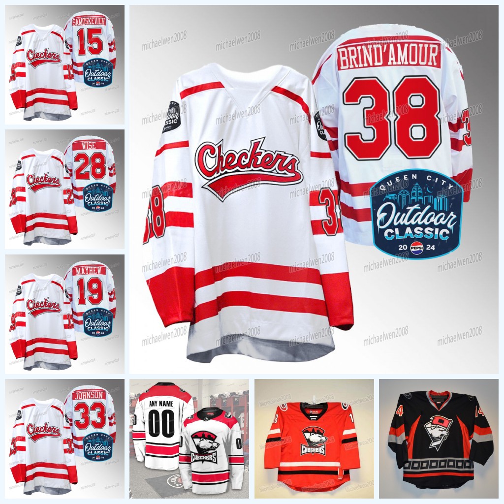 Charlotte Checkers 2024 Queen City Outdoor Classic Hockey Jersey Cole Schwindt Logan Hutsko Alexander True Kole Lind Zac Dalpe Connor Carrick Fleury Women Youth