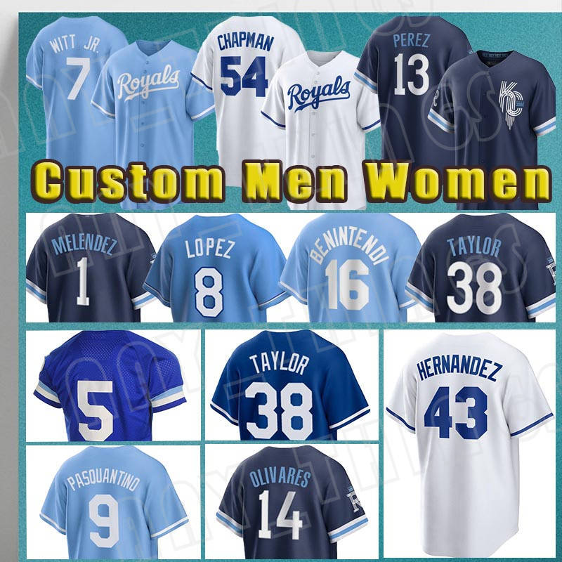 7 Bobby Witt Jr. 16 Bo Jackson Baseball Jerseys 5 George Brett 13 Salvador Perez 17 Nelson Velazquez 51 Brady Singer 11 Hunter Renfroe 28 Kyle Isbel 1 MJ Melendez Greinke