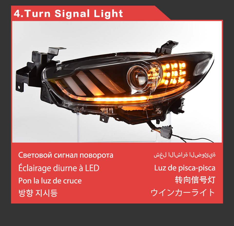 LED Daytime Running Head Light for Mazda 6 Atenza Headlight 2013-2017 Turn Signal High Beam Lamp Car Accessories