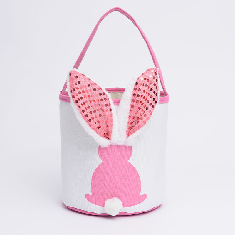 Easter Glow Rabbit Basket Party Supplies Long Ears Bunny Bucket Comfort Plush Easter Eggs Storage Bag Kids Candy Toy Tote Bags