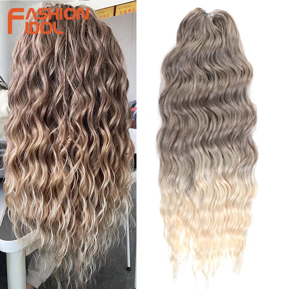 Anna Hair Synthetic Loose Deep Wave Braiding Hair s 24 Inch Water Wave Braid Hair Ombre Blonde Twist Crochet Curly Hair 240118