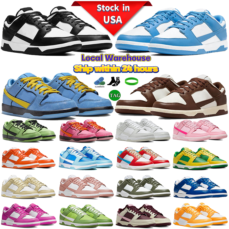 Designer Low Casual Shoes Local Warehouse Mens Womens Shoe White Black Panda Grey Fog OG Sneakers Triple Pink UNC Chunky Argon Men Stock in USA Shoe Trainers For Women