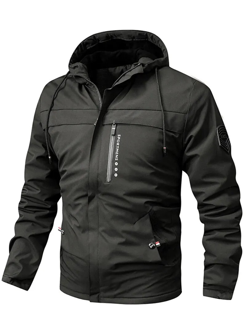 Mens Hooded Padded Thin Jacket Men Casual Coat Windbreaker With Pocket For Spring and Autumn 240122