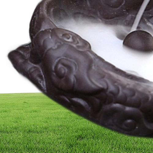 FBIL Dragon Cone Incense Burner Purple sand Backflow Dragon Smoke Holder quotDragon Pondquot coffee 105 x 11 x 10cm1740740