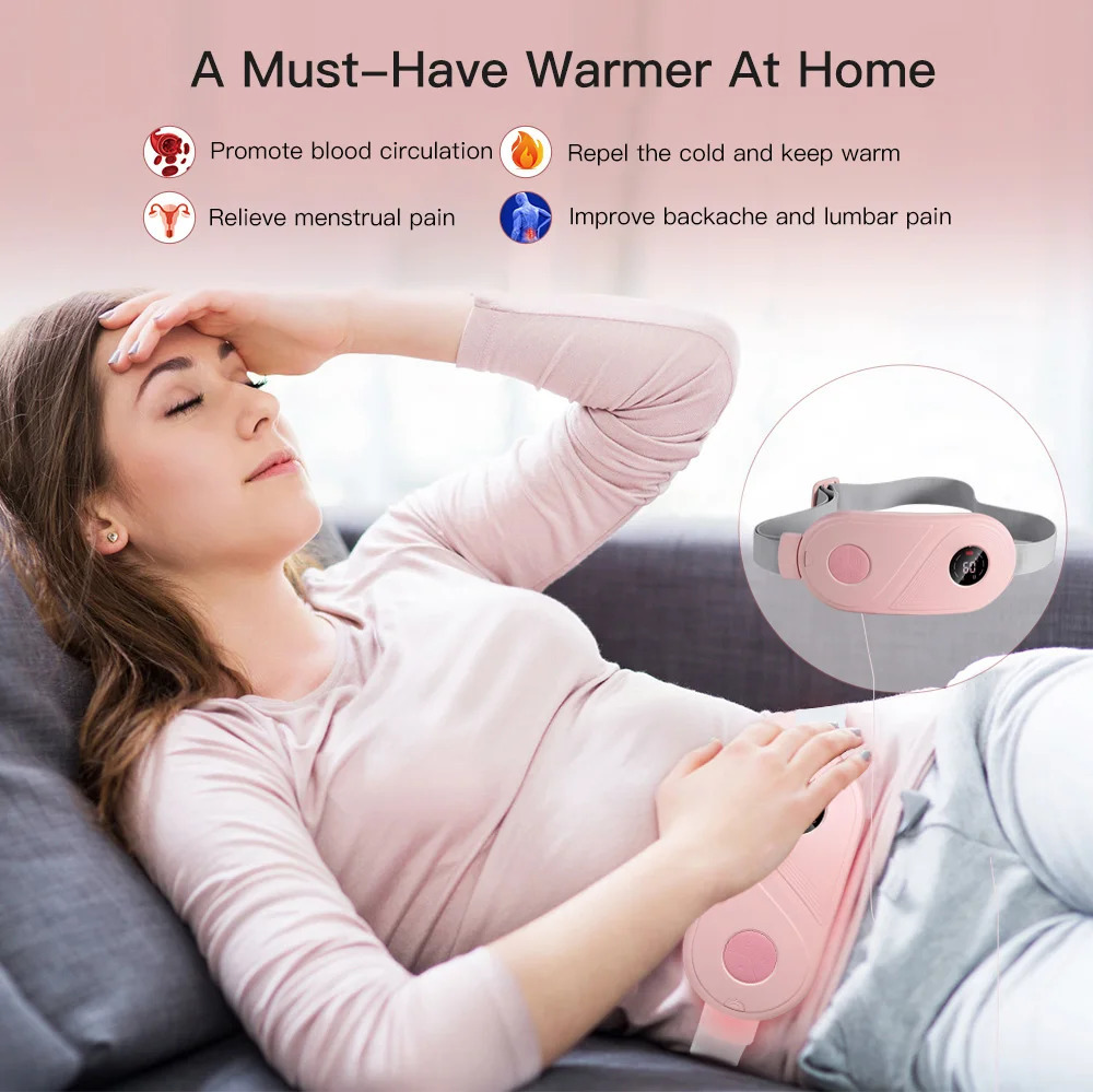 2024 Electric Heating Waist Abdominal Massager for Women Fast Heat Vibrating Waistband Menstrual Period Relief Belt Care 240118