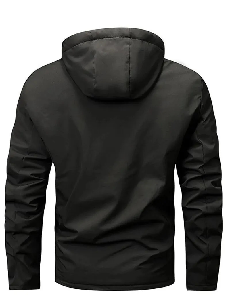 Mens Hooded Padded Thin Jacket Men Casual Coat Windbreaker With Pocket For Spring and Autumn 240122