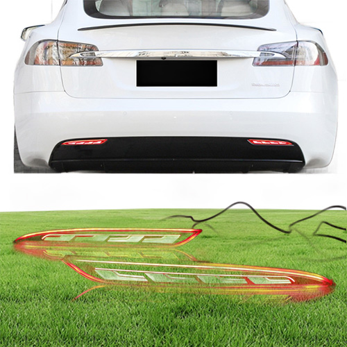2Pcs Car LED Rear Lights For Tesla Model S 2012 Turn Signal Reflector Bumper Lamp Brake Light