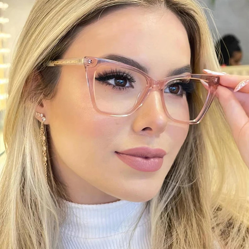 Vintage Blue Light Prescription Cat Eye Glasses 1.5 2 Transparent Computer Eyeglasses TR90 Optical Reading Glasses For Women 240122