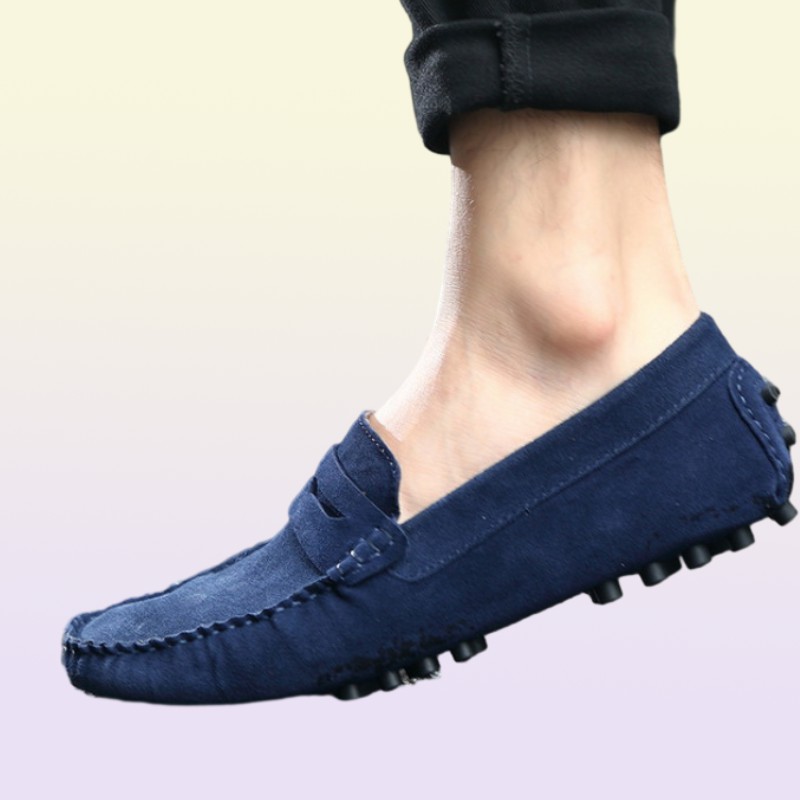 Men Casual Leather Loafers Black Solid Leather Driving Moccasins Gommino Slip on Men Loafers Shoes Male Loafers Big