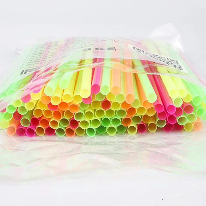 1000Pcs plastic Straws Drinking Straw Spoon Bar Pub Slush For Birthday Celebration Party Supplies 240122