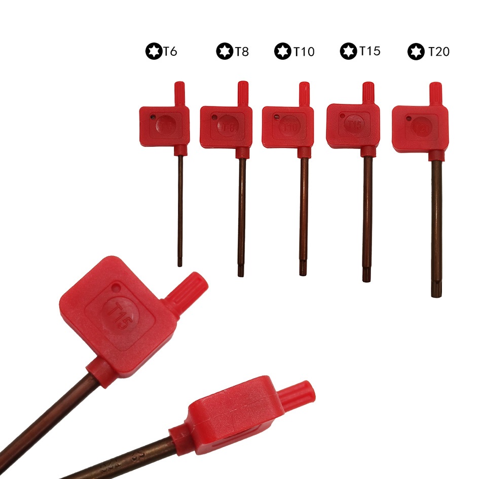 T6/T8/T10/T15/T20 Mini Red Flag star screwdriver S2 CNC tool Plum Blossom Hexagon Manual Screw Driver