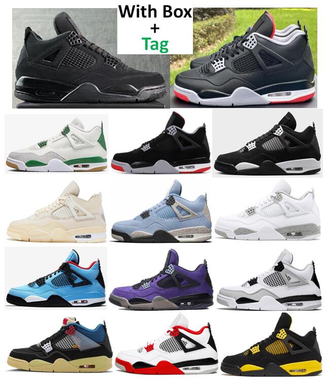 Best Quality Men Basketball Shoes Bred Reimagined Black Cat Sail Pine Green Vivid Sulfur Oreo White Cement Military Black University Blue Thunder Fire Red Sneakers