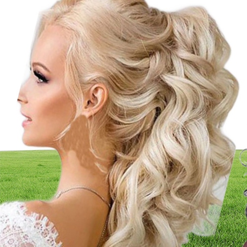 Fashion Long Wavy Cosplay Wigs Curls Wavy Ponytail Wigs Claw Clip Pony Tail Hair Extensions Multicolor Women Wig Heat Resistant