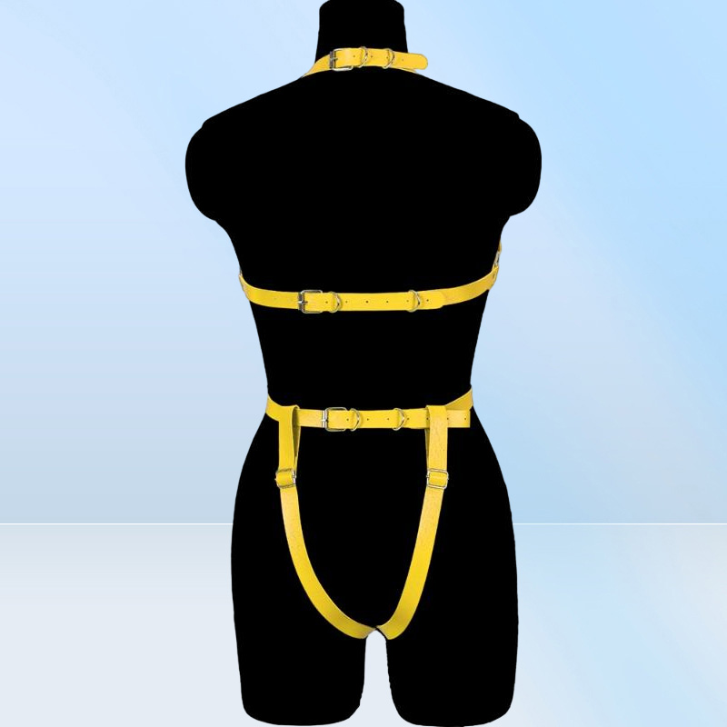 Bustiers Corsets Punk Leather Body Harness Bodysuit Adjust Bondage Bra Leg Garter Belt Women Sexy Lingerie Goth Cage Suit4228713