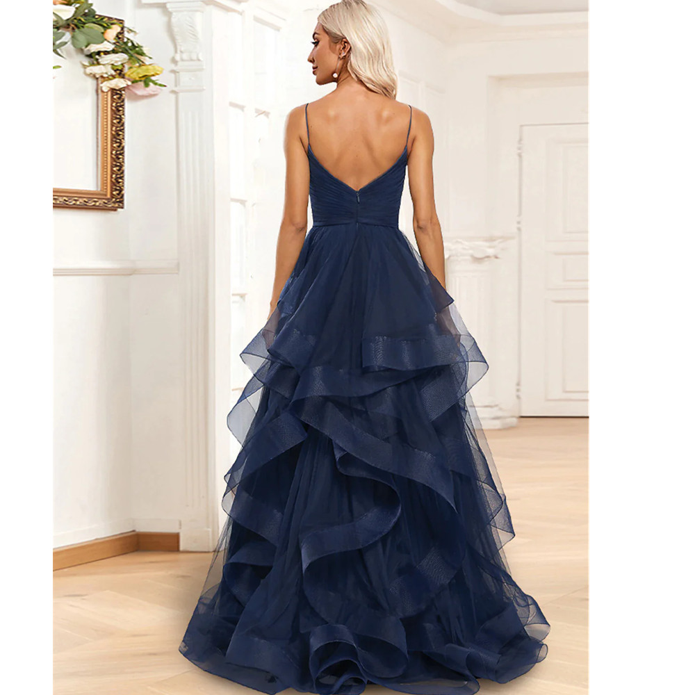 Sleeveless Prom Vintage Evening Dresses Beaded Ruffles Formal Dress For Women Elegant Mermaid Pleats Robe De Fiesta Plus Size 06