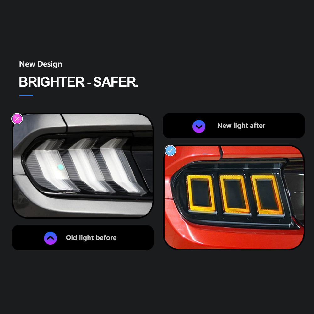 Car Styling Taillight for Ford Mustang Tail Lights 20 15-20 22 Rear Turn Signal Warning Brake Lamp Car Taillight Assembly