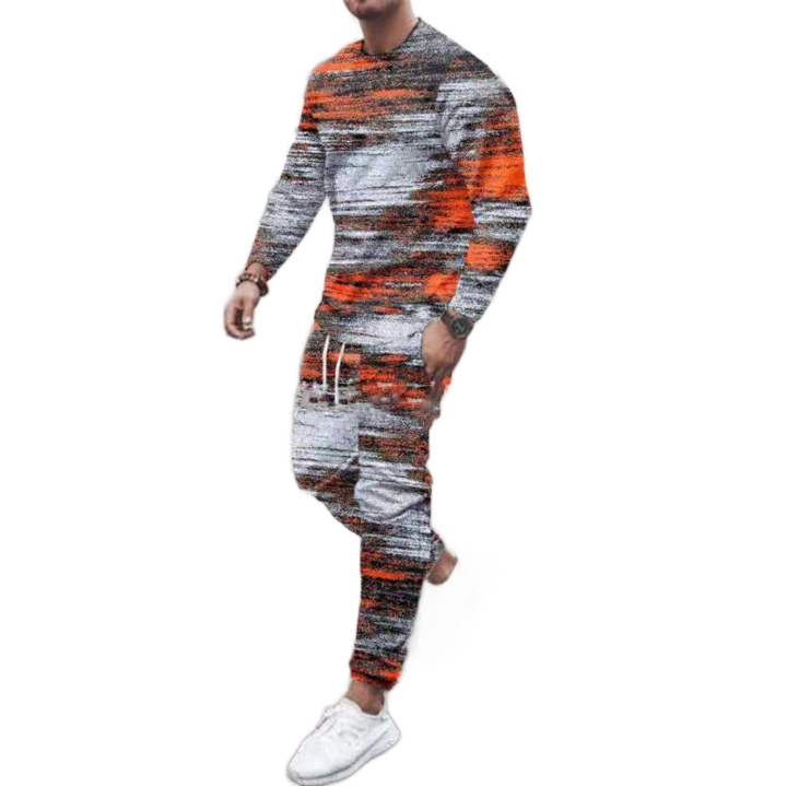 Spring Autumn Men039s Set Casual Sportswear Fashion Male Running Suit Men Longsleeved TshirtSports Trousers 2Piece Plus Siz6427906