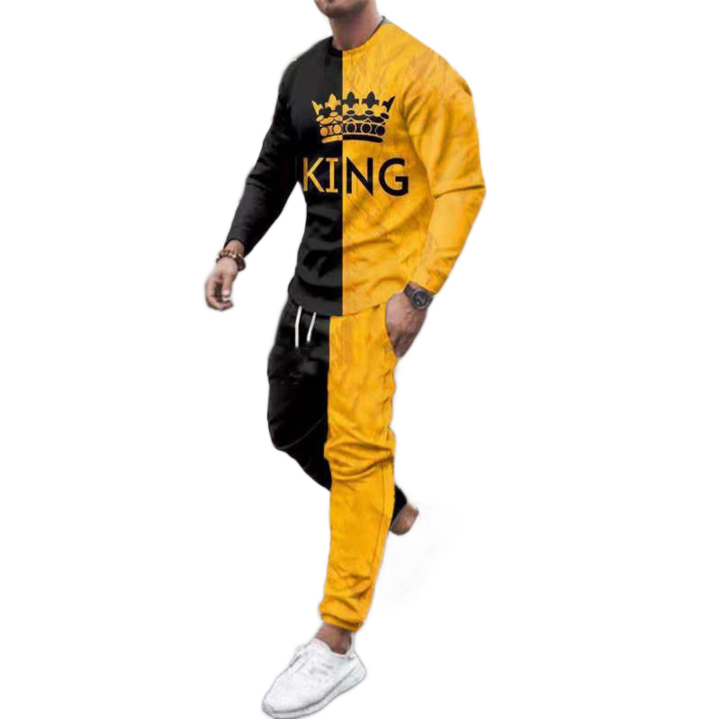 Spring Autumn Men039s Set Casual Sportswear Fashion Male Running Suit Men Longsleeved TshirtSports Trousers 2Piece Plus Siz6427906