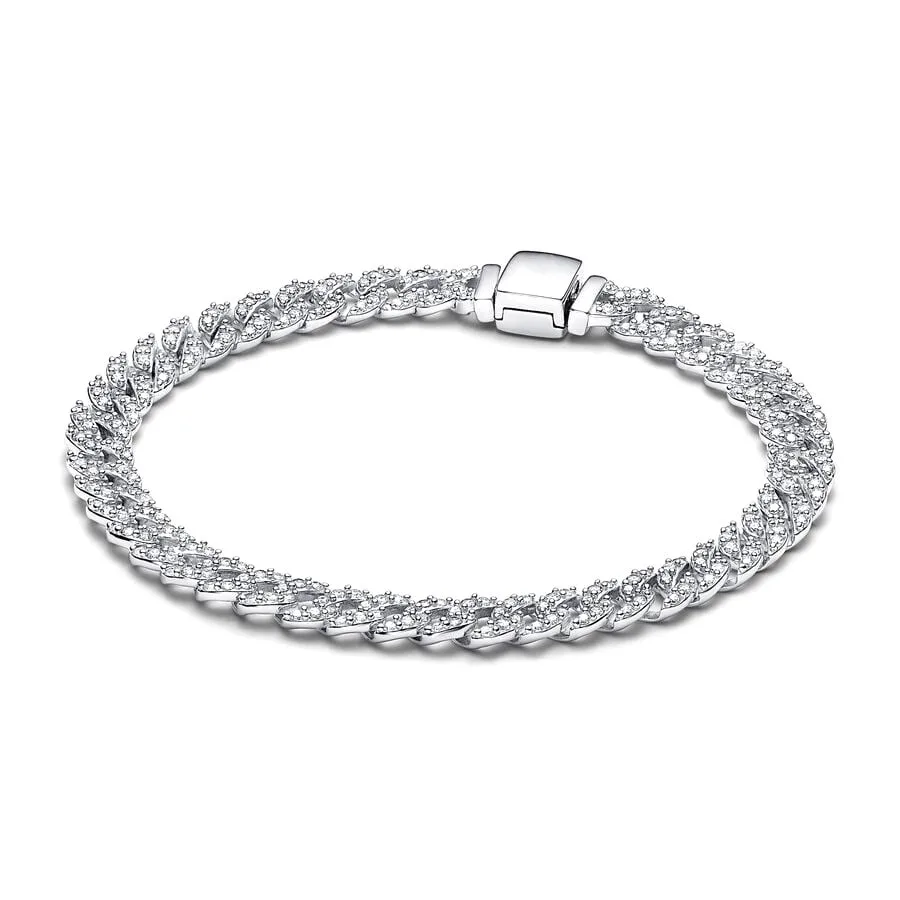 New 925 Sterling Silver Timeless Chain Bracelet Jewelry fit Charm beads DIY Bracelet for Women Fine Gift