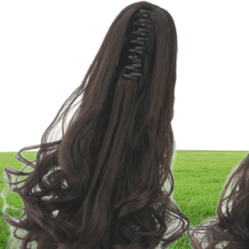 Fashion Long Wavy Cosplay Wigs Curls Wavy Ponytail Wigs Claw Clip Pony Tail Hair Extensions Multicolor Women Wig Heat Resistant