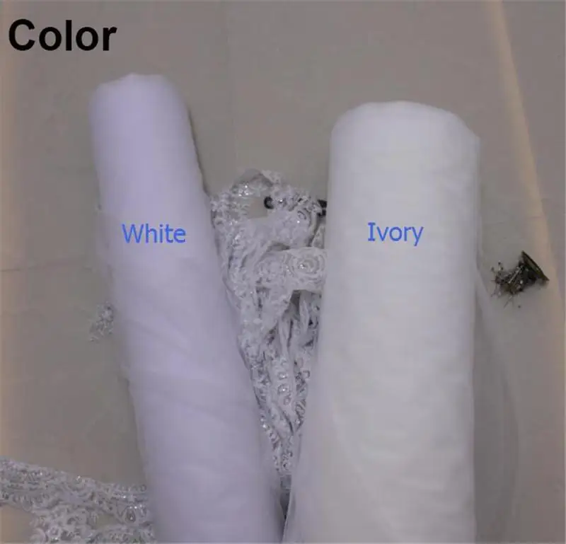 Wedding Veil Elbow Length Two Layers Lace Flower Applique Sequined White Ivory Exquisite Bridal Veils With Comb