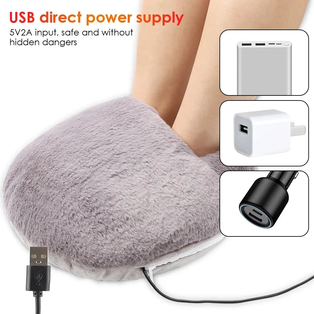 USB Foot Warmer Electric Foot Warming Shoes Foot Warming Device Or Home Office School Fall Winter Essential Warm Feet Artifact 240119
