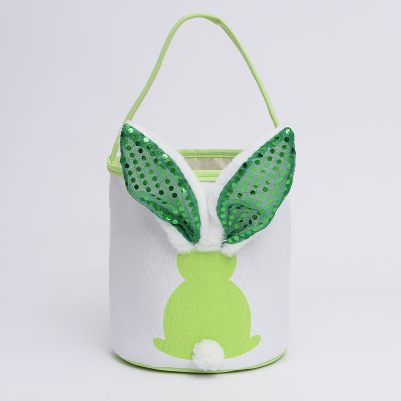 Easter Glow Rabbit Basket Party Supplies Long Ears Bunny Bucket Comfort Plush Easter Eggs Storage Bag Kids Candy Toy Tote Bags