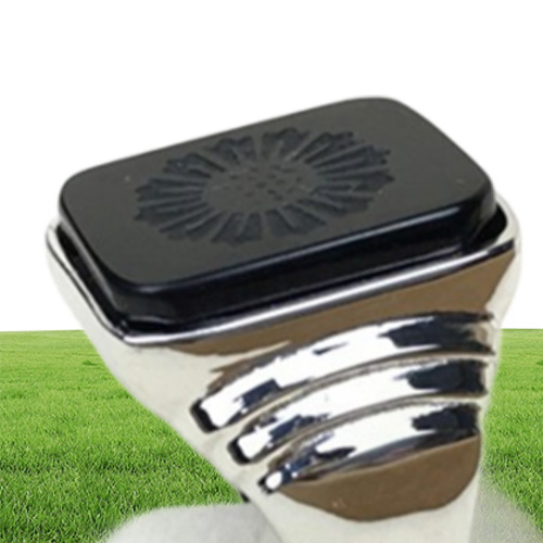The Great Gatsby High Quality Men039s Ring Black Onyx Ring Men039s Jewelry Silver Color Charm Ring For Men 210310