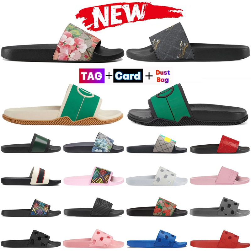 Mens Designers Slides Womens Web Slippers Fashion Floral Slipper Leather Rubber Flats Tigers Matelasse Blooms floral Sandals Summer Beach Loafers Flip Flops