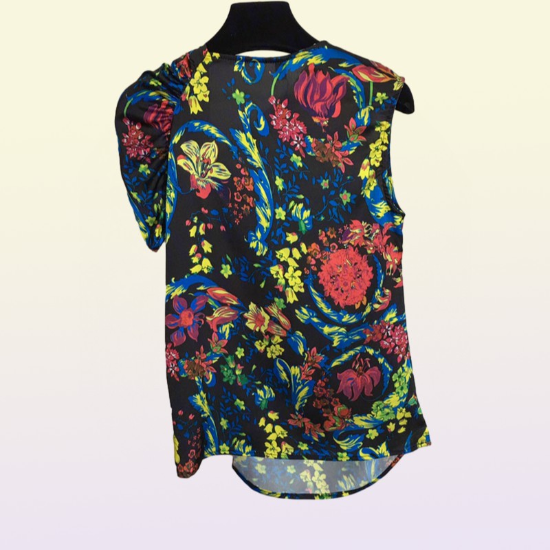 Vintage Printed Womens T Shirts Vest Tops Metal Knot Irregular Short Sleeve Tshirts Tank Summer Design Pullover Clothes