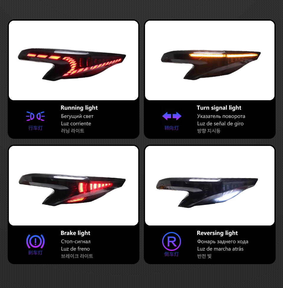 LED Tail Lights for Toyota Sienna Tail Light 20 21-2023 Tail Lamp Brake Reverse Dynamic Turn Signal Rear Through Lamp