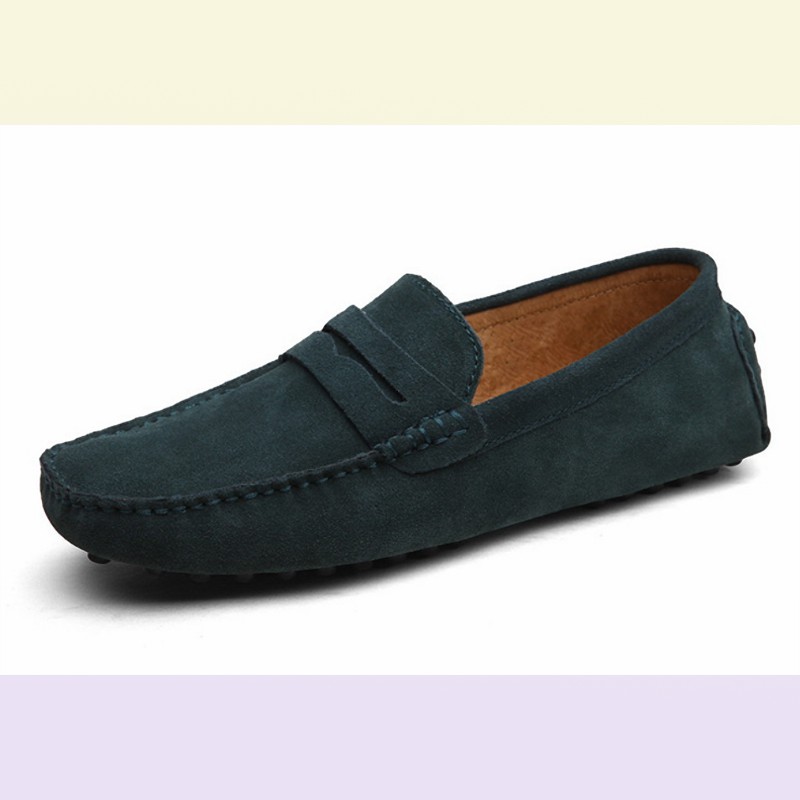 Men Casual Leather Loafers Black Solid Leather Driving Moccasins Gommino Slip on Men Loafers Shoes Male Loafers Big