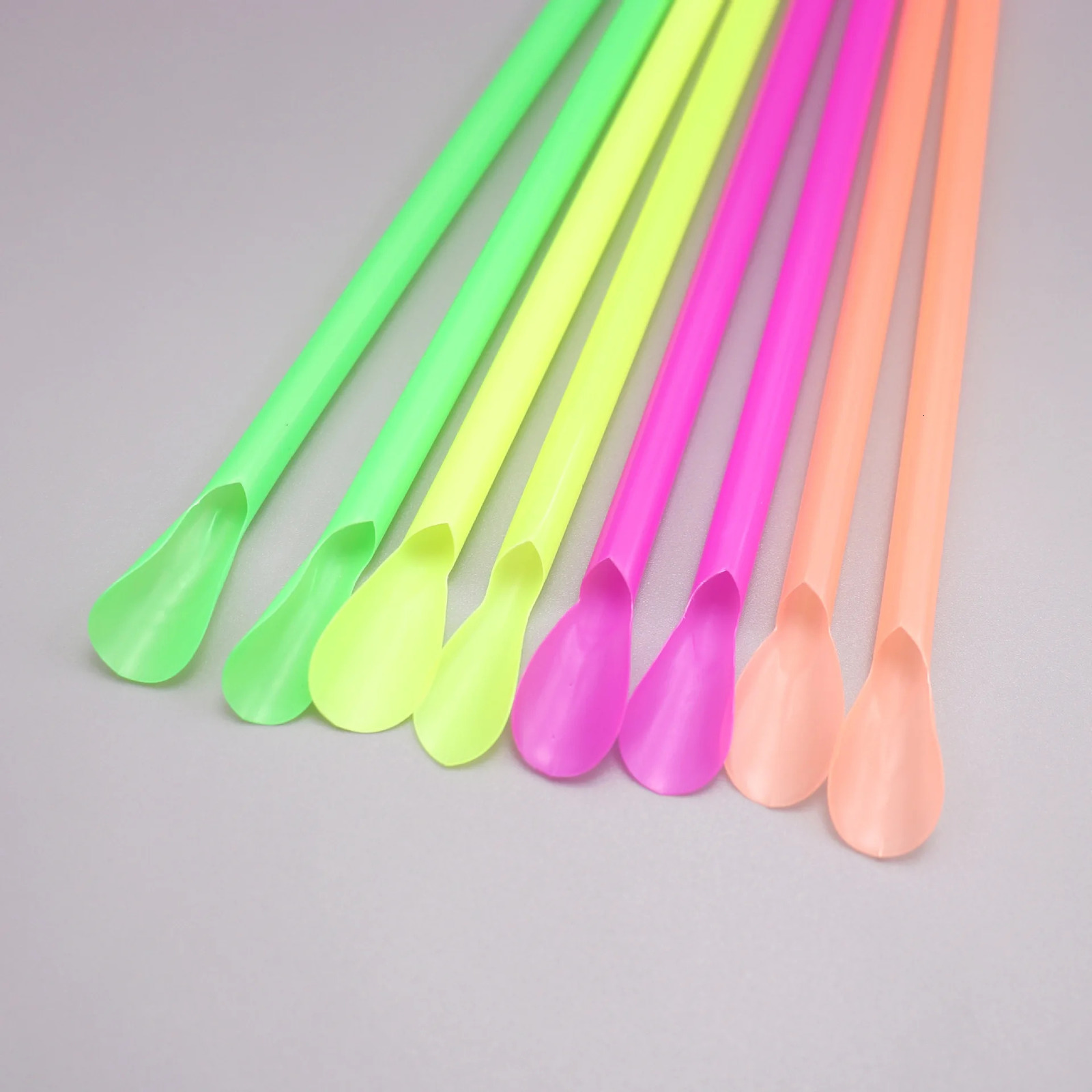 1000Pcs plastic Straws Drinking Straw Spoon Bar Pub Slush For Birthday Celebration Party Supplies 240122