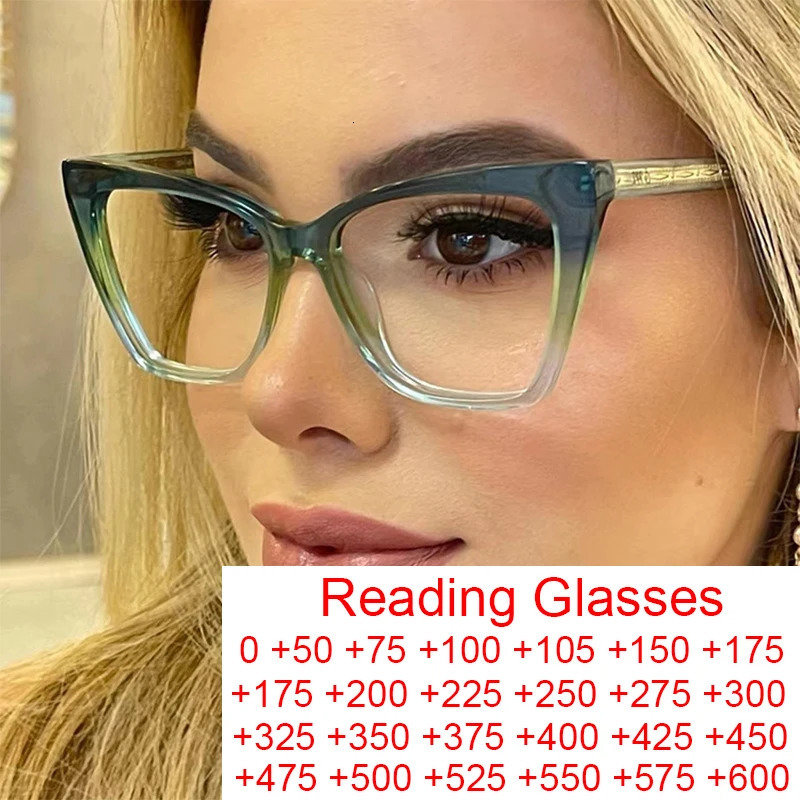 Vintage Blue Light Prescription Cat Eye Glasses 1.5 2 Transparent Computer Eyeglasses TR90 Optical Reading Glasses For Women 240122
