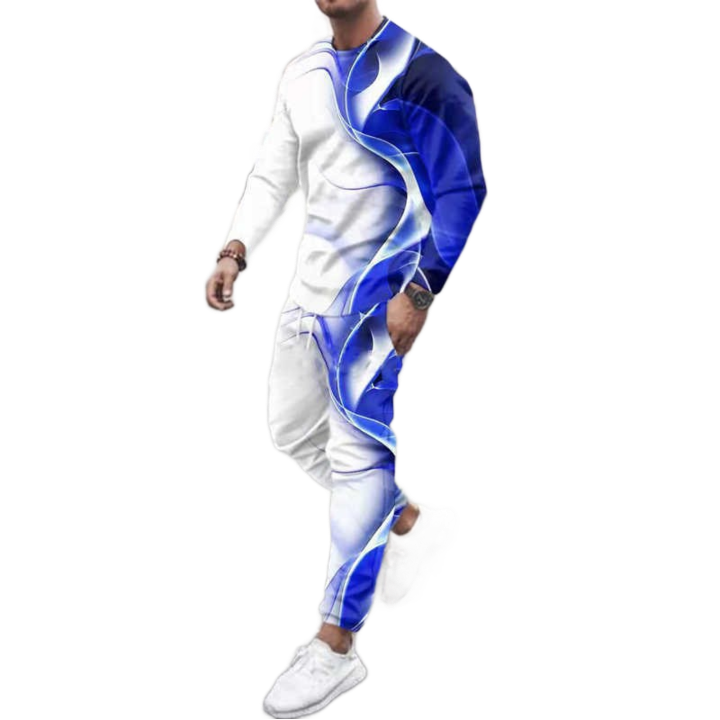 Spring Autumn Men039s Set Casual Sportswear Fashion Male Running Suit Men Longsleeved TshirtSports Trousers 2Piece Plus Siz6427906