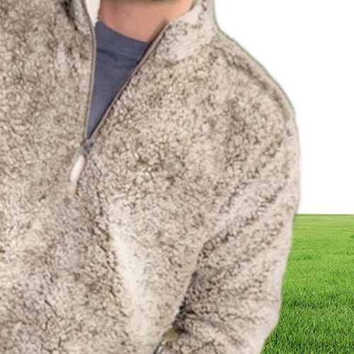 Men's Sweaters Men Winter Sherpa Sweater 1/4 Zipper y Pullover Plus Size 3XL Streetwear Tops Casual Teddy5206446